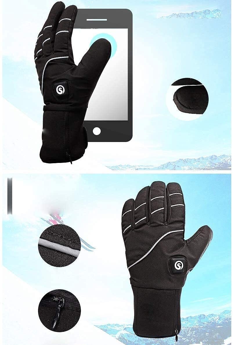 SBTXHJWCGLD Guantes térmicos Guantes térmicos eléctricos Guantes térmicos Guantes térmicos Unisex Guantes térmicos eléctricos con Pantalla táctil Guantes operados por batería 7.4V 2200mAh con