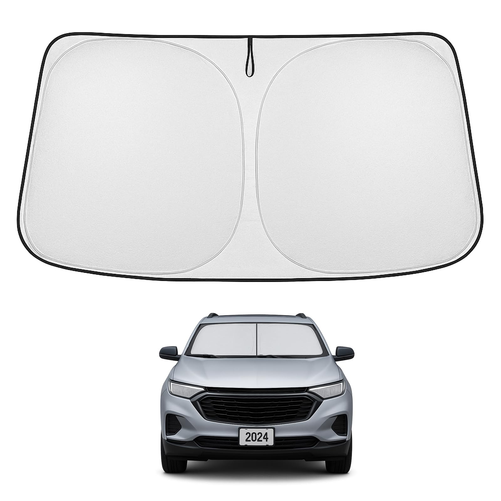 Proadsy Windshield Sun Shade for Chevrolet Equinox 2018-2025 4-Layer Foldable Front Sunshade Protector Sun Visor Blocks UV Rays Keep Car Cooler Accessories