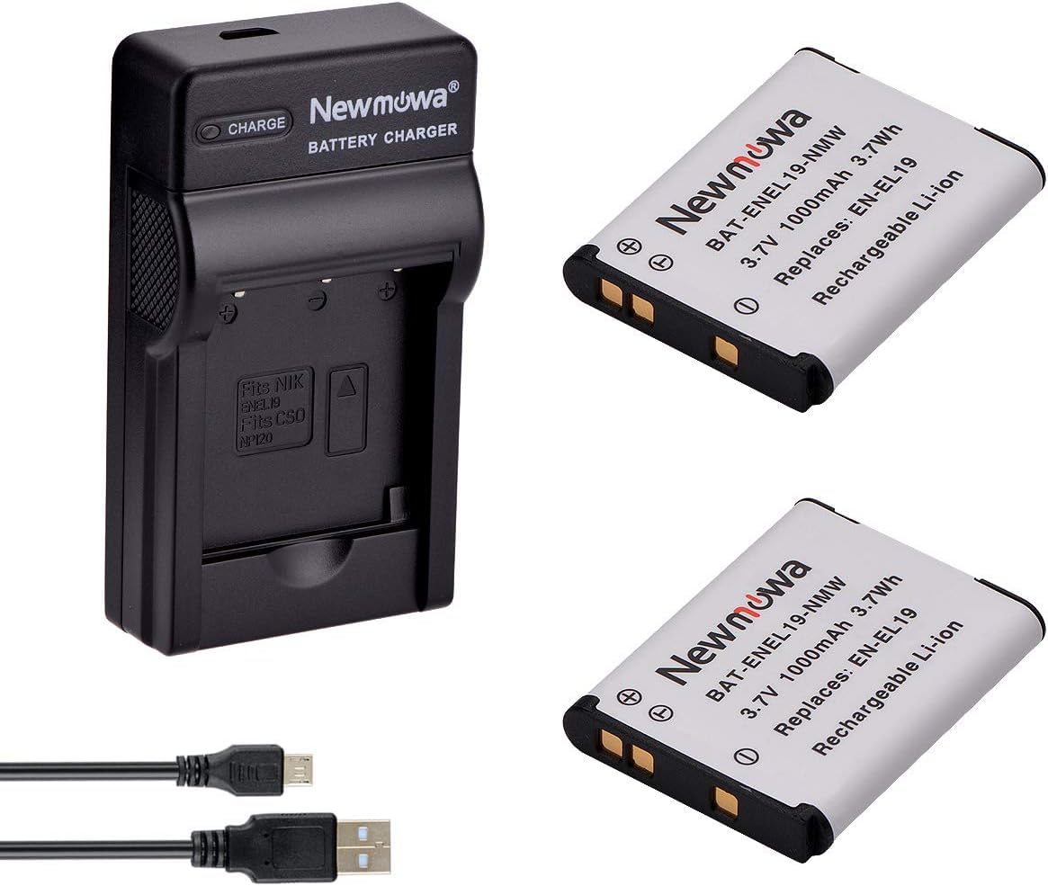 Amazon.com : Newmowa EN-EL19 Battery(2-Pack) and USB Charger Kit