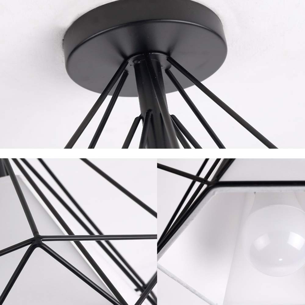 NETTLIFE Plafondlamp E27 - Rond - Zwart - Industriële vestibule lamp - Metaal - met