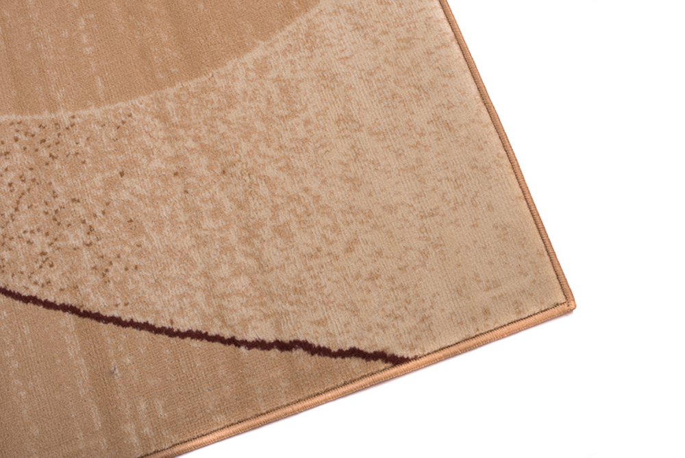 TAPISO Dream Tapis de Salon Chambre Adulte Salle à Manger Bureau Design Moderne Marron Beige Jaune Abstrait Motif Ondes Vagues Poil Court Léger Résistant Fin Doux 120 x 170 cm