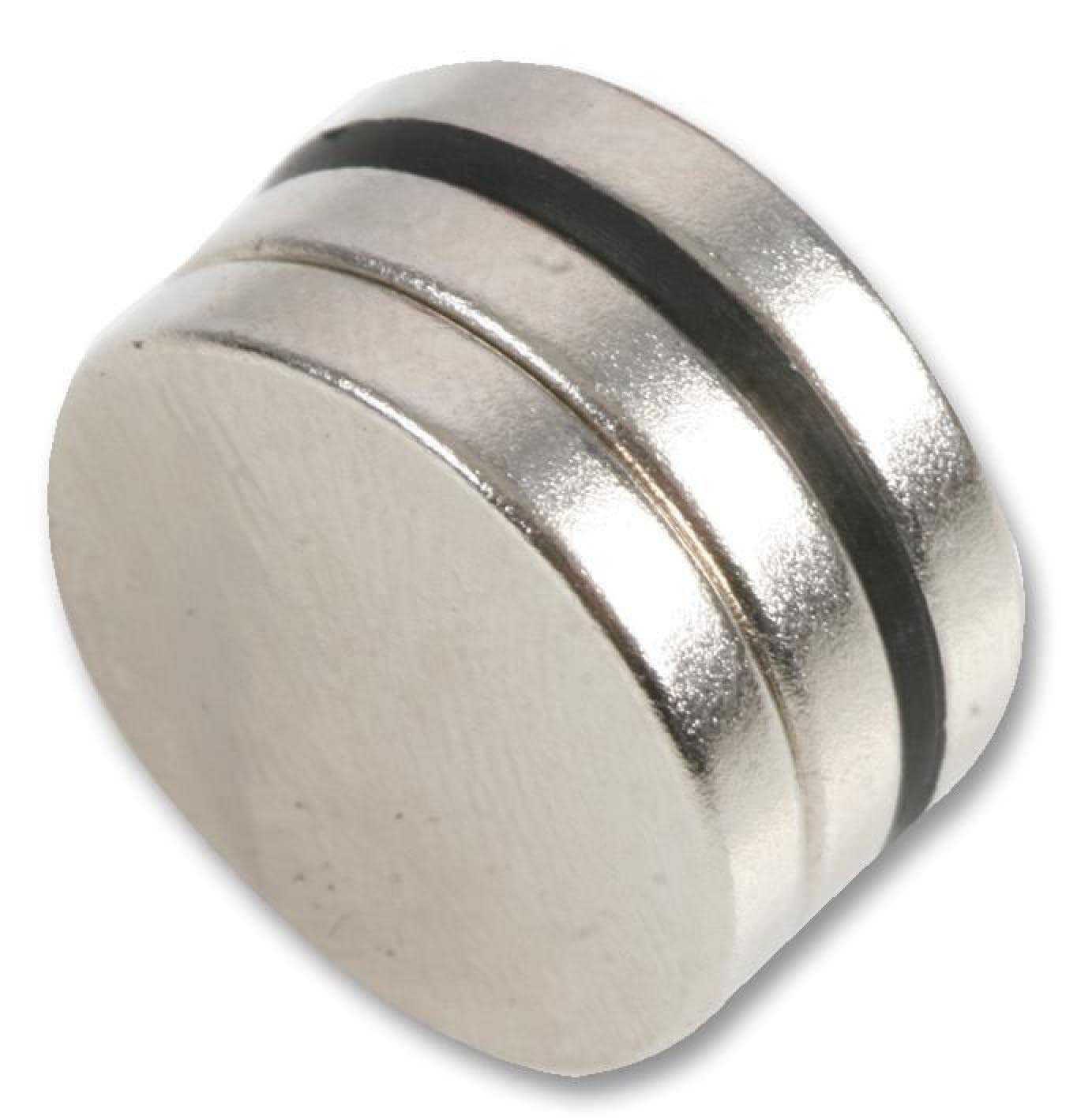 DURATOOL D01768 18mm x 3mm Bright Nickel Plated Neodymium Button Magnet, 3 Pack, 18mm x 3mm 3 Pack