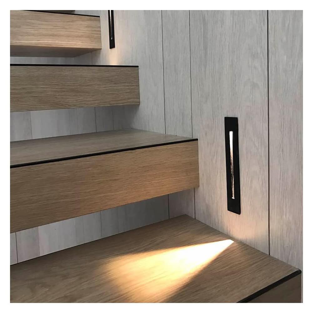 Opaeroo 3W LED Stair Light AC85-265V Step Light Warm White 3000K Cool White 6000K IP65 Waterproof Recessed Wall Light Staircase Lamp, Inside Outside Garden Balcony Corridor 10PCS White-3000K