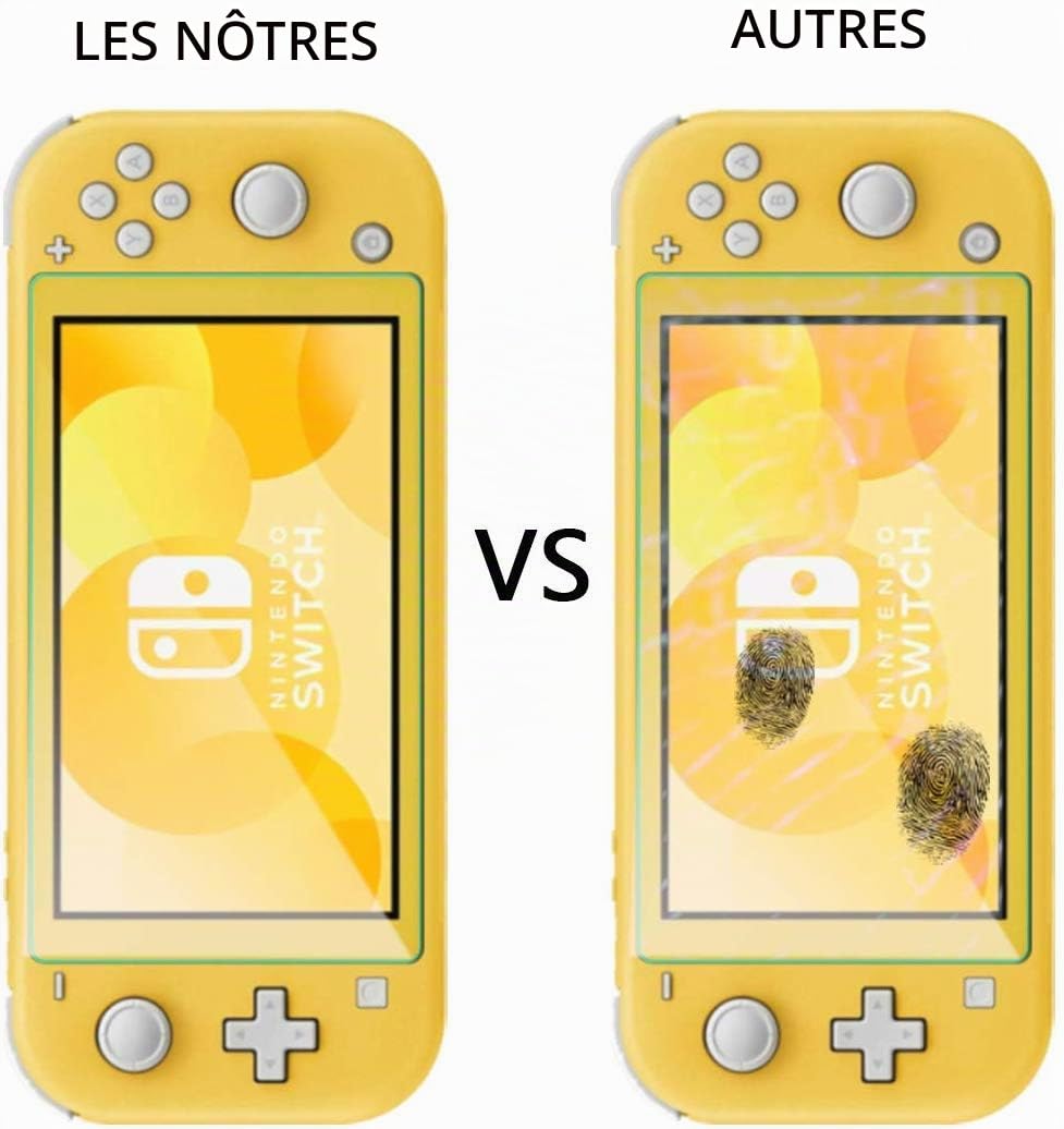 Protection écran pour Nintendo Switch LITE en Verre Trempé - Pack de 2 FILMS - Premium Ultra Résistant en Verre Trempé - Oléophobe 100% Transparent