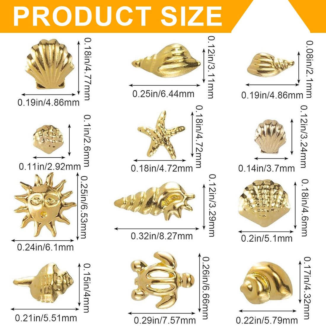 CPJJ Bijoux Ongles - Lot de Nail Art, Décoration Ongles, Strass Ongle (Or)