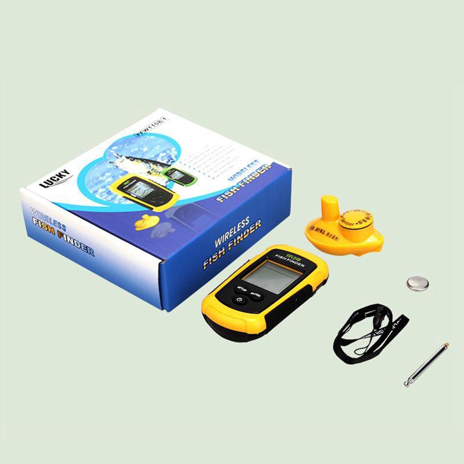 Portable Fish Finder Sonar Alarm Sensor Transducer Fishfinder