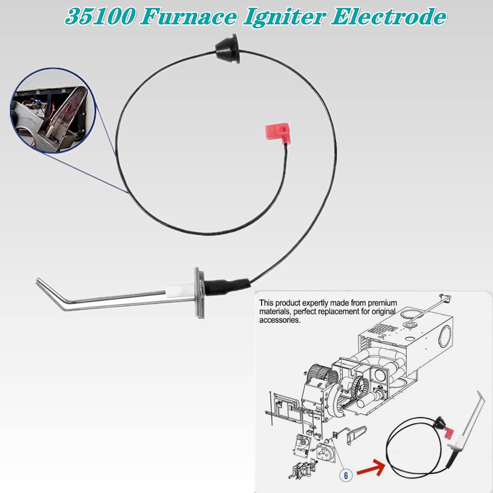 RV Furnace Electrode Kit 35100 91788 - Igniter Replacement For Hydro Flame AFS, AFM, AFL, DFS Series