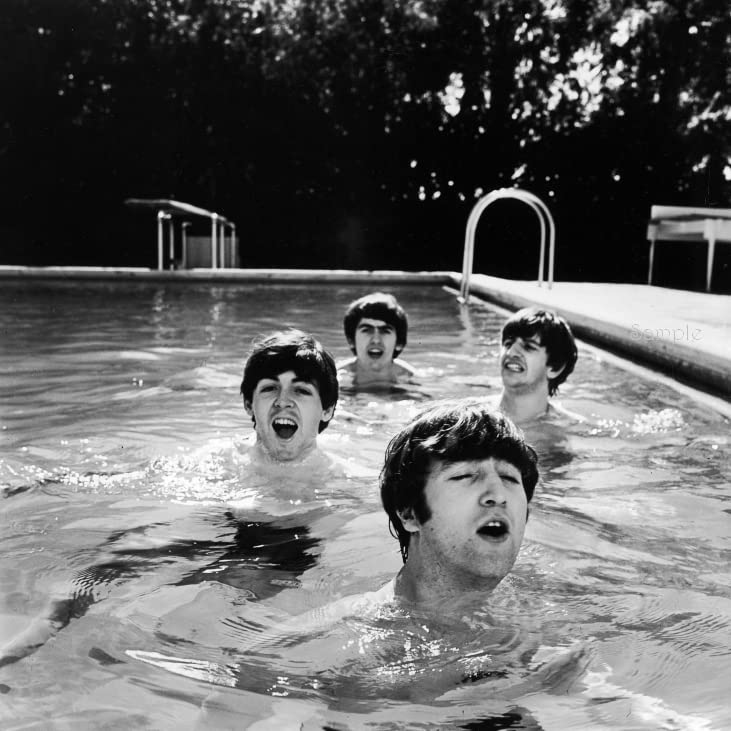 Amazon.com: 70s Band in a Swimming Pool print, retro black & white