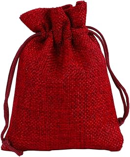 Jute - Saco de regalo (50 unidades, 7 x 9 cm, 7 x 9 cm), color rojo