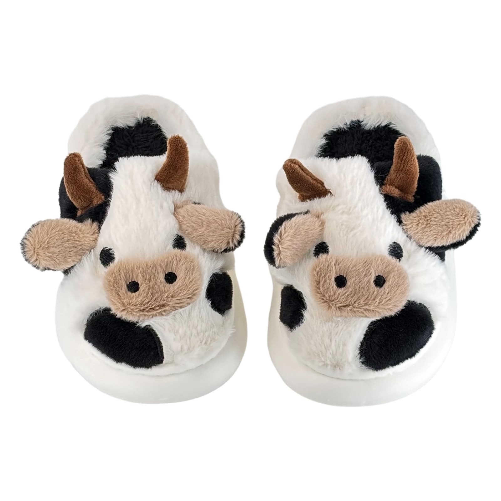 XIXITIAO Cow Slippers for Kids Cute Cartoon Animal Toddler Slippers Girls Boys House Shoes Winter Fluffy Indoor Shoes Soft Warm Plush