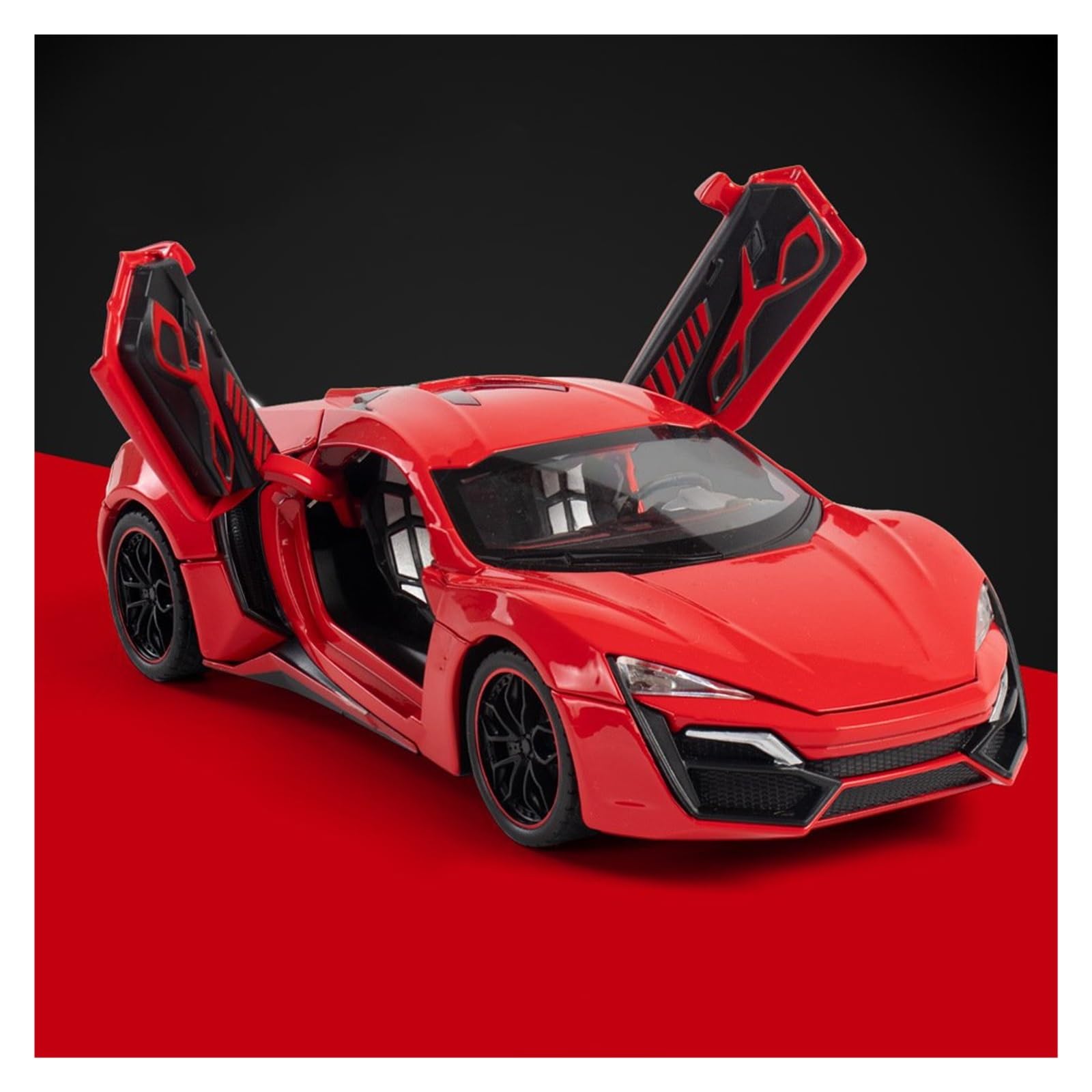Btwodian Scale Model Car 1:24 For LYKEN For SUPERCAR Alloy Car Model Diecasts Metal Vehicles Desk Decoration(Red)