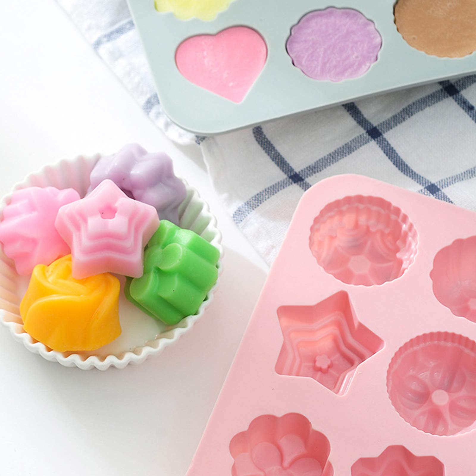 Stampini Per Ciambelle In Silicione HomEdge | 2 Pezzi Verde E Rosa | Antiaderenti