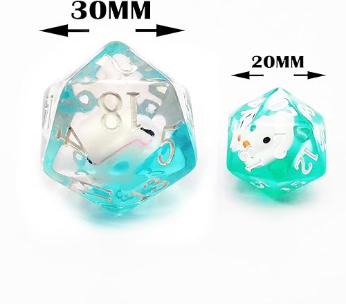 Miniatura 5 de Bescon Juego de dados de animales DND de gran tamaño de delfín, 7 piezas de delfín poliédrico D&D, dados de gran tamaño para mazmorras y dragones