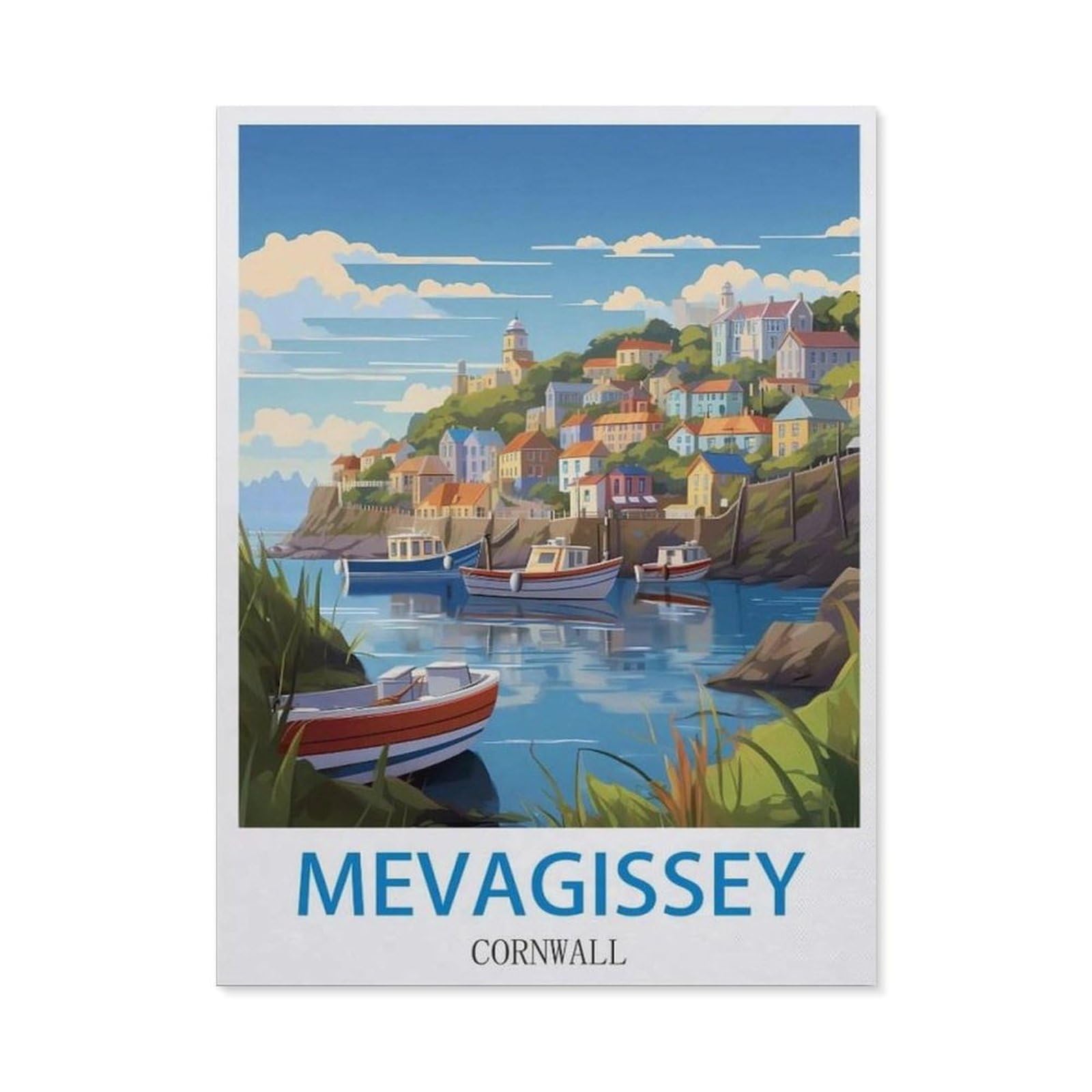 BEAYODKP 5D Diamond Painting Kits，Mevagissey Cornwall（30x40cm）