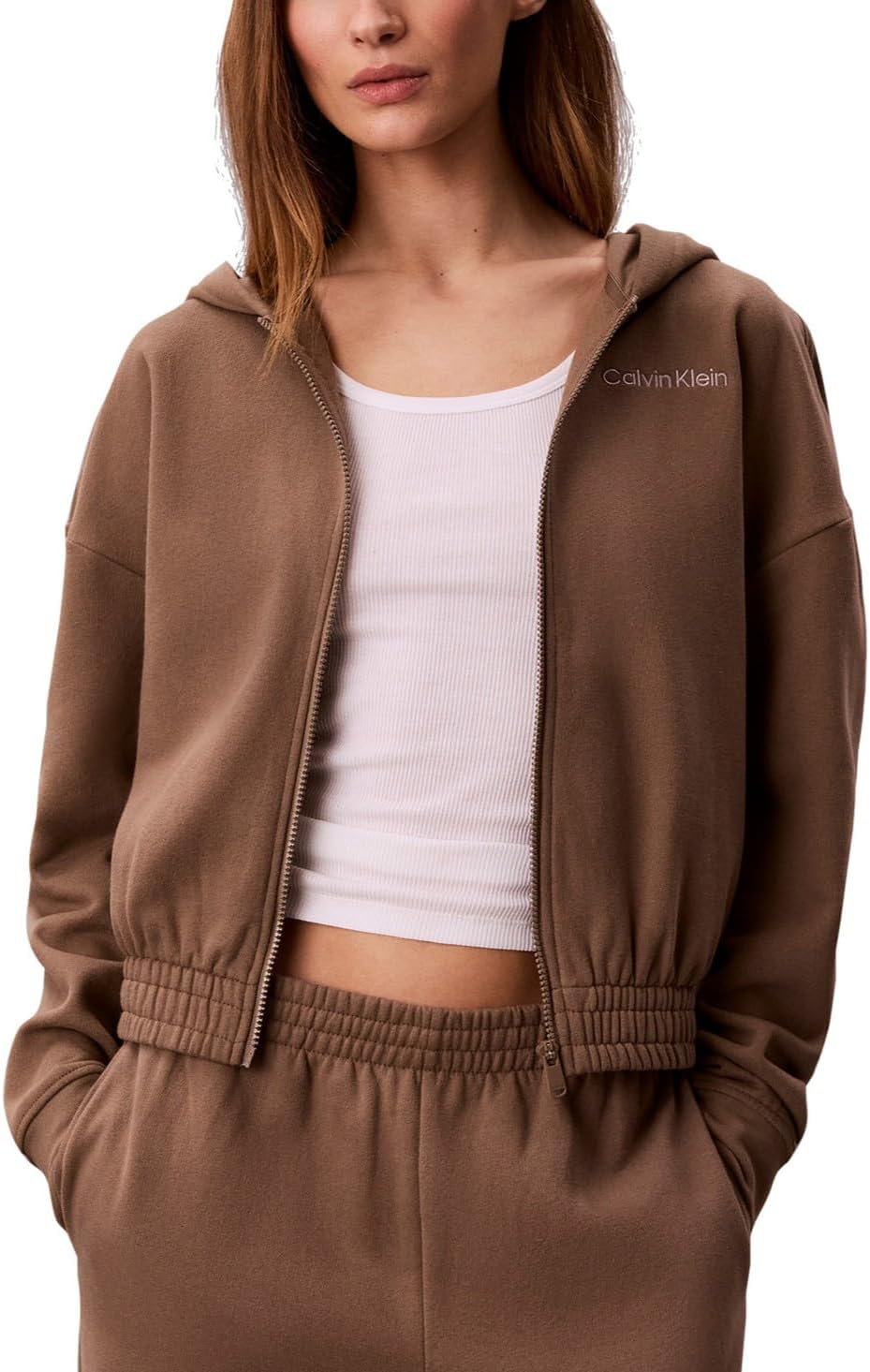 Calvin Klein Women's Performance Brushed French Terry Zip Hoodie