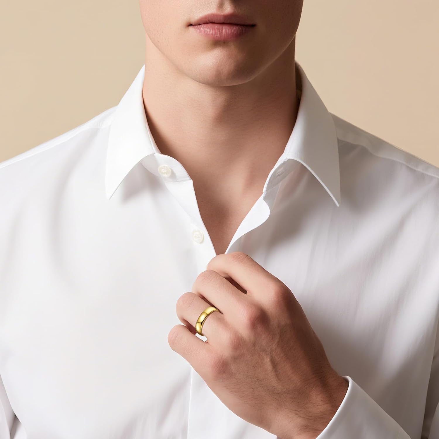 Vakki Gold Tungsten Wedding Bands for Men Women 2/4/6/8mm 14k Gold Plated Slim Stacking Stackable Engagement Promise Rings Domed High Polished Finish Comfort Fit size 5-12 - Image 5