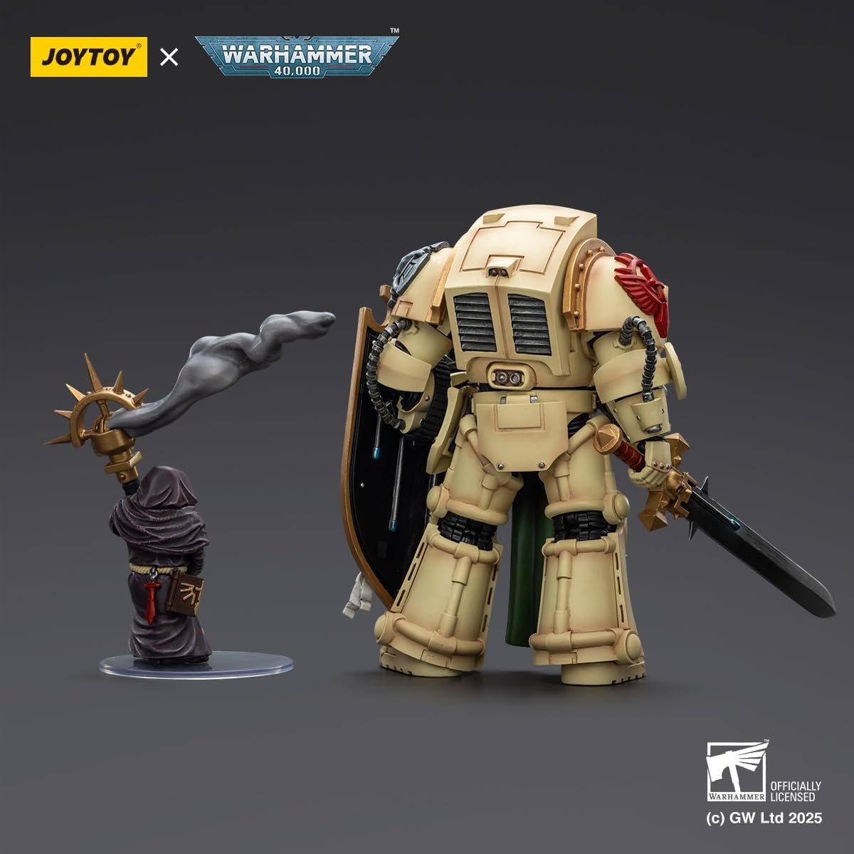 JOYTOY 1/18 Action Figures - Warhammer 40,000 Dark Angels Deathwing Knight 2 with Power Sword, Storm Shield and Watcher in The Dark - 5‘’,Classic Character,Collectible,Age 15 and Above