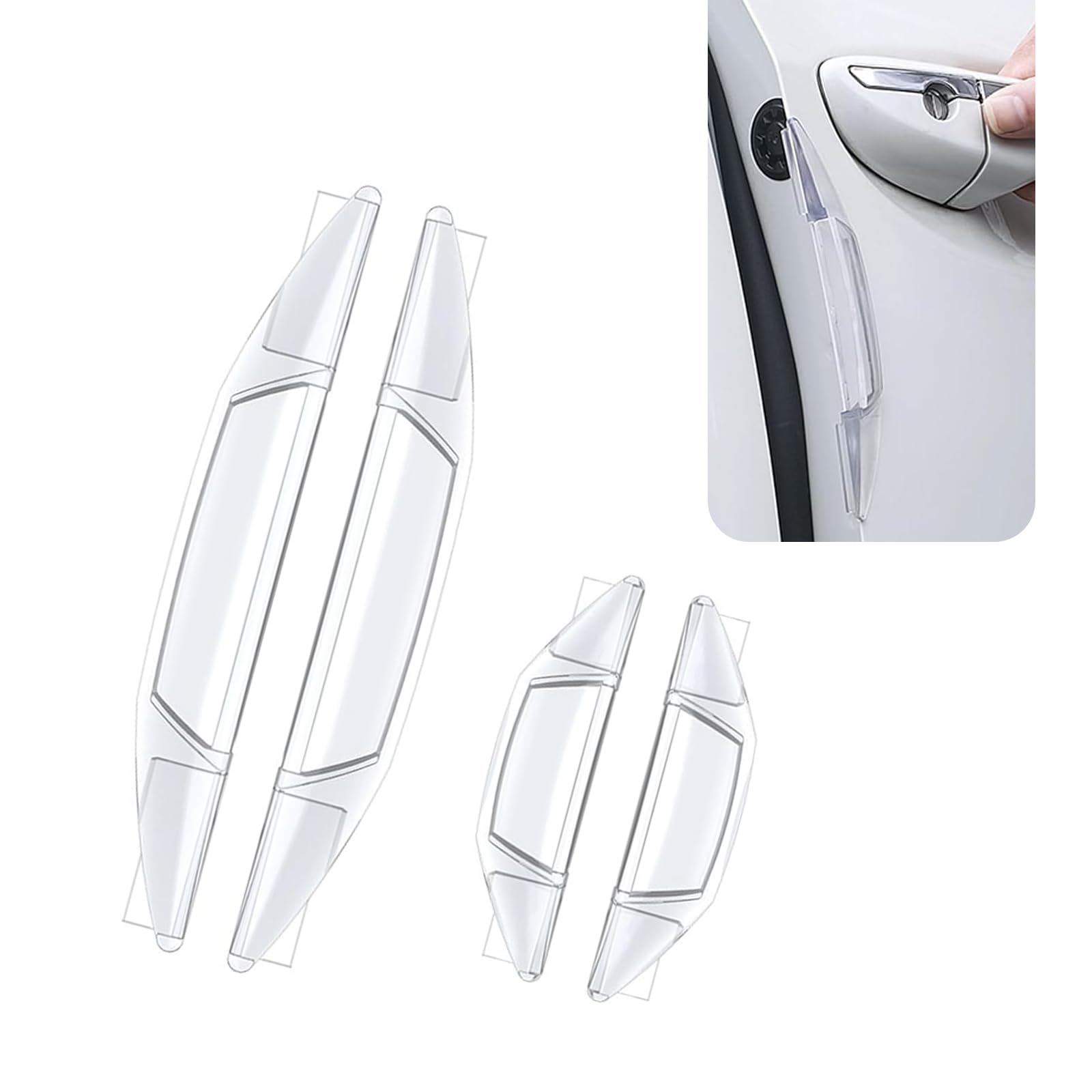 Prywog 4 PCS Car Door Anti-Collision Strips, Door Edge Protectors, Side Door Anti-Scratch Protection Strips, Universal for Most Cars (Transparent)