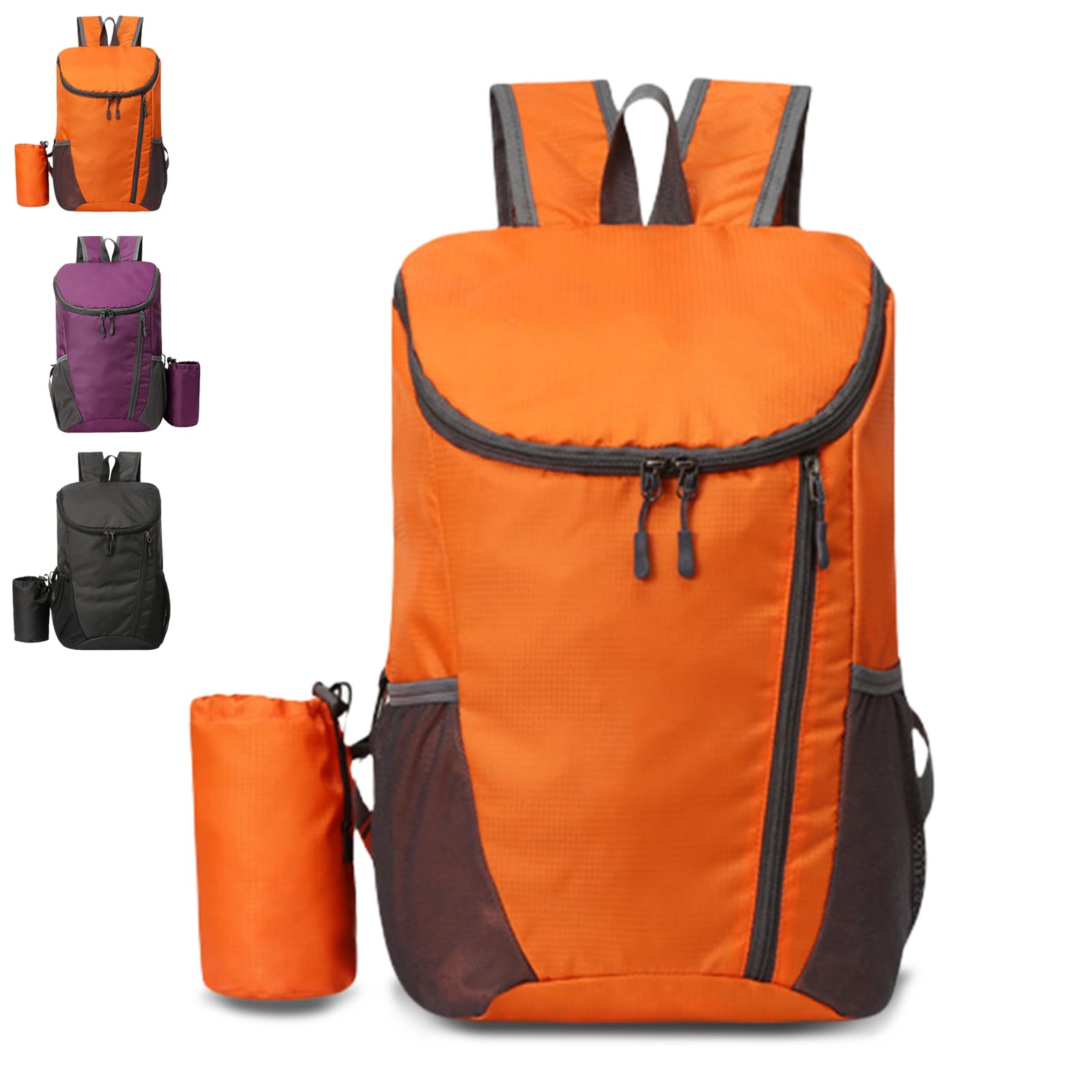 GUZHAIREN Foldable Lightweight Travel Backpack, 30L Packable Waterproof Rucksack for Men and Women, Durable Daypack for Hiking, Outdoor Adventures Travelling Camping Biking Walking, Orange โ image 1
