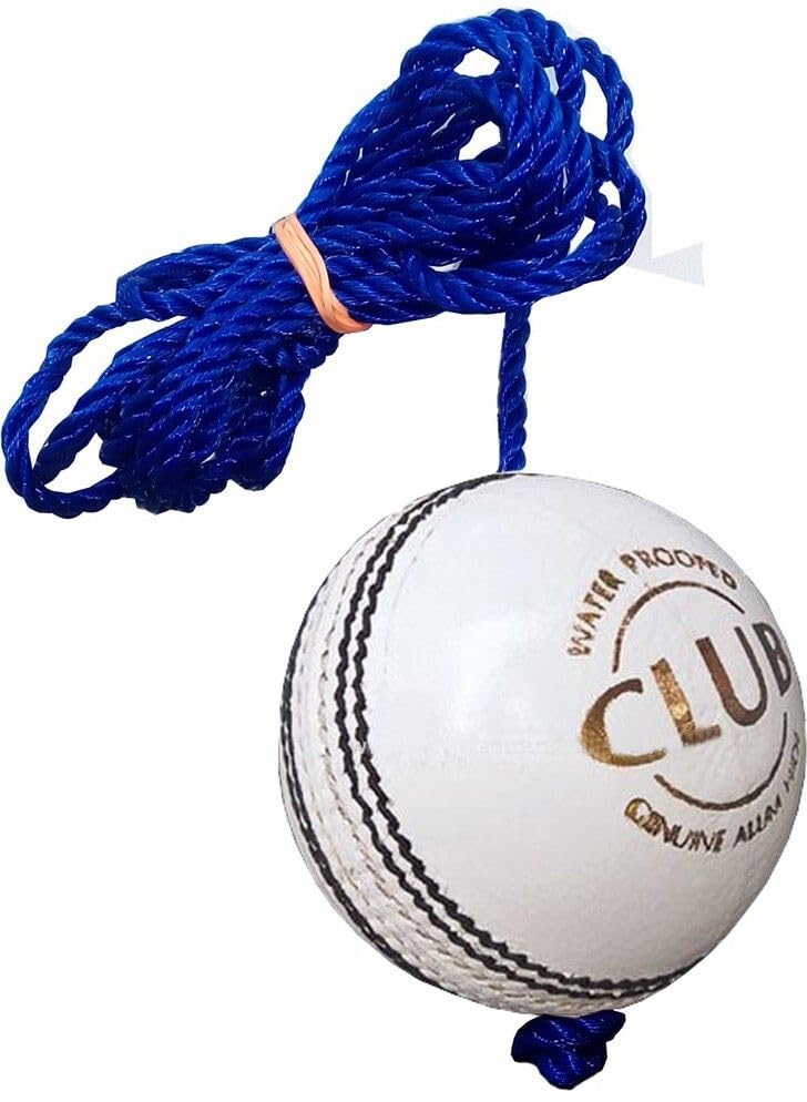 Hanging Ball, Practice Cricket Ball with Rope, Knocking Ball White Cricket Training Ball (Pack of 1)