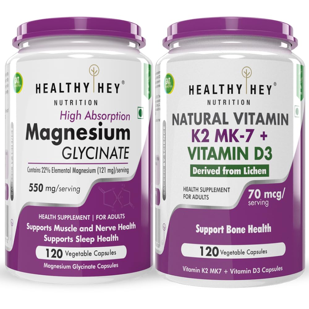 HealthyHey Nutrition Magnesium Glycinate 120 capsules & Vitamin K2 + D3 120 capsules-picture-29