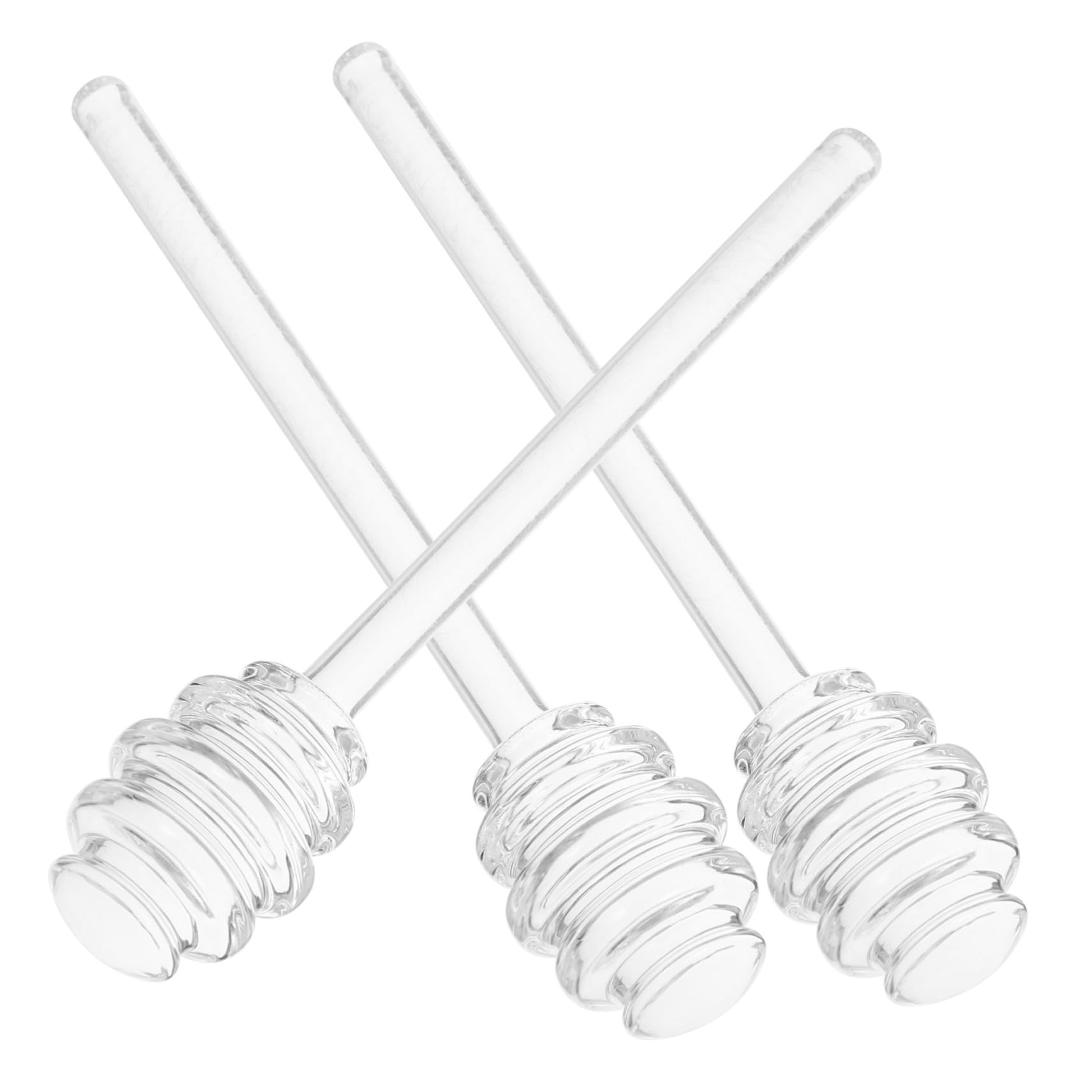 MUCKLILY Honey Stirrer Rods 3pcs Glass Honey Sticks for Tea Stylish Practical Random Style