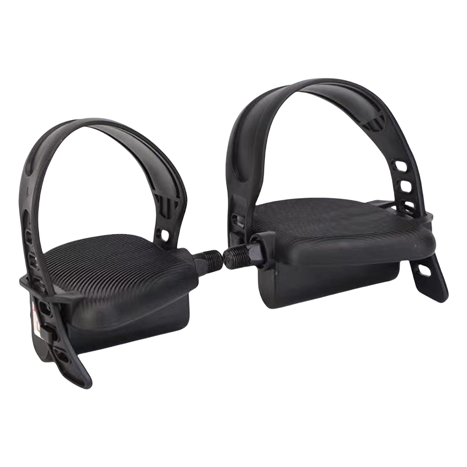 Set di 2 pedali per cyclette e cinghia fissa, ricambio per cyclette pedali con cinghia regolabile per biciclette con pedale regolabile