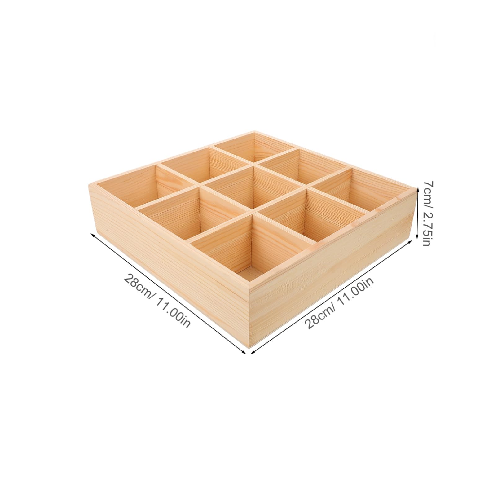 BESTYASH Holz Teebox Organizer mit 9 Fächern Langlebige Aufbewahrungsbox für Teebeutel Zucker und Kaffeepäckchen Praktischer Tee Organizer für Küche und Haushalt