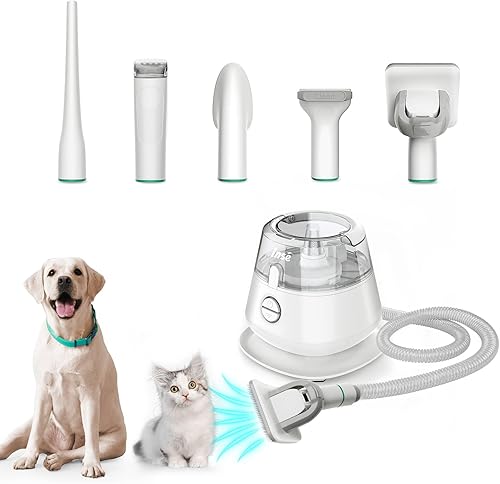 INSE P20 Pro - Kit de aseo para perros cortapelos de aseo de perros de bajo ruido aspiradora profesional de aseo de mascotas con potente succión 5