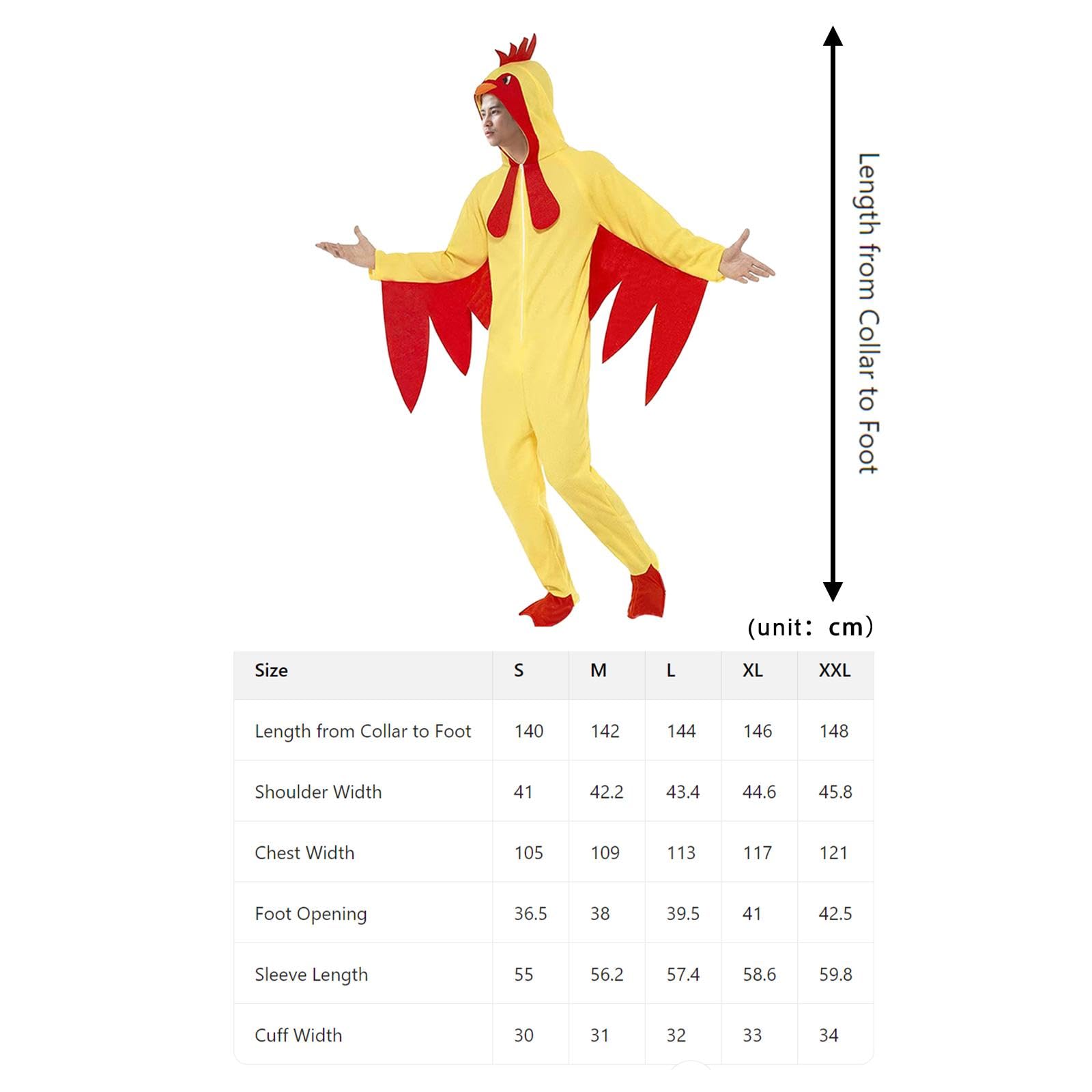 Amagogo Costume da Pollo di Halloween, Adorabile Tuta per Feste a Tema, Giochi di Ruolo, Carnevale, L