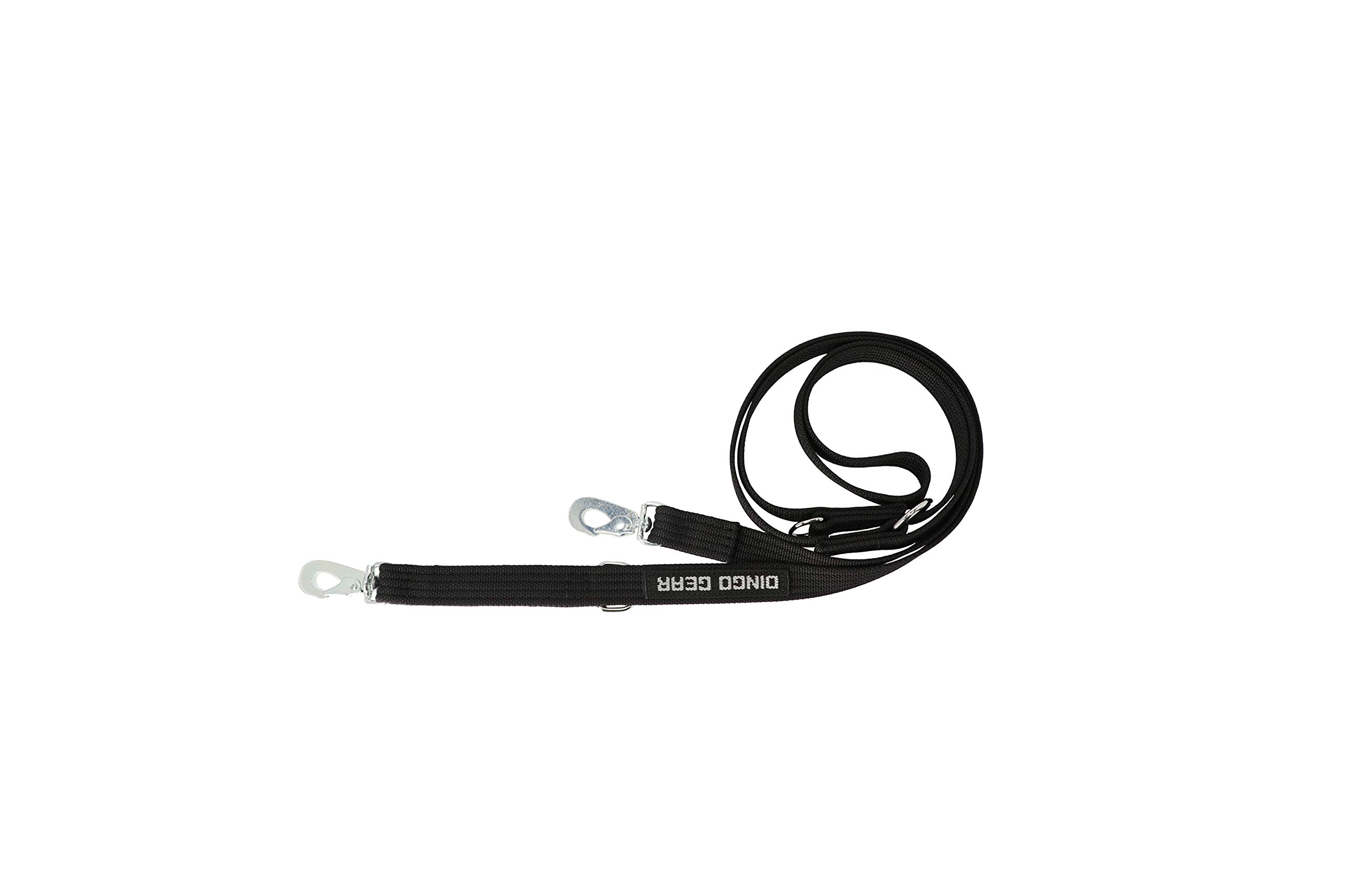 Dingo Gear Hundeleine Verlängert Stylon Band Länge120-250 cm Breite 2,8 cm Karabiner Haken BGB Schwarz Starke,Große Hunde Trainieren S03705