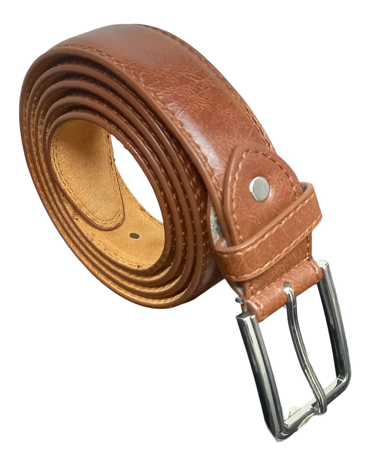 Men's Leather Belt, Black Trouser Belts for Men, 1.25" Wide, Stylish Belt for Special Occasions or Work (Brown, XXL)