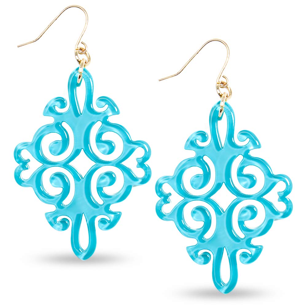 ZENZII Acrylic Resin Twirling Drop Earrings for Women