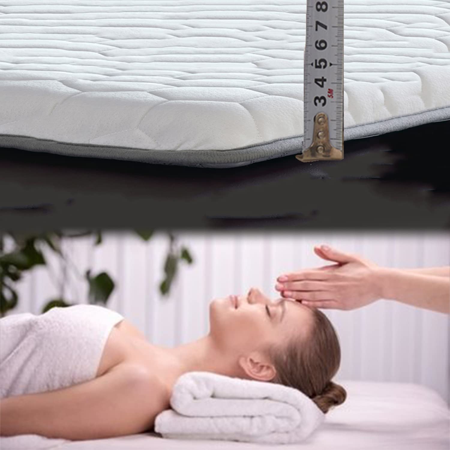 60 x 190 cm okrągły stół z pianki memory materac z otworem do oddychania, antypoślizgowy pokrowiec spa, idealny do zabiegów kosmetycznych i wellness
