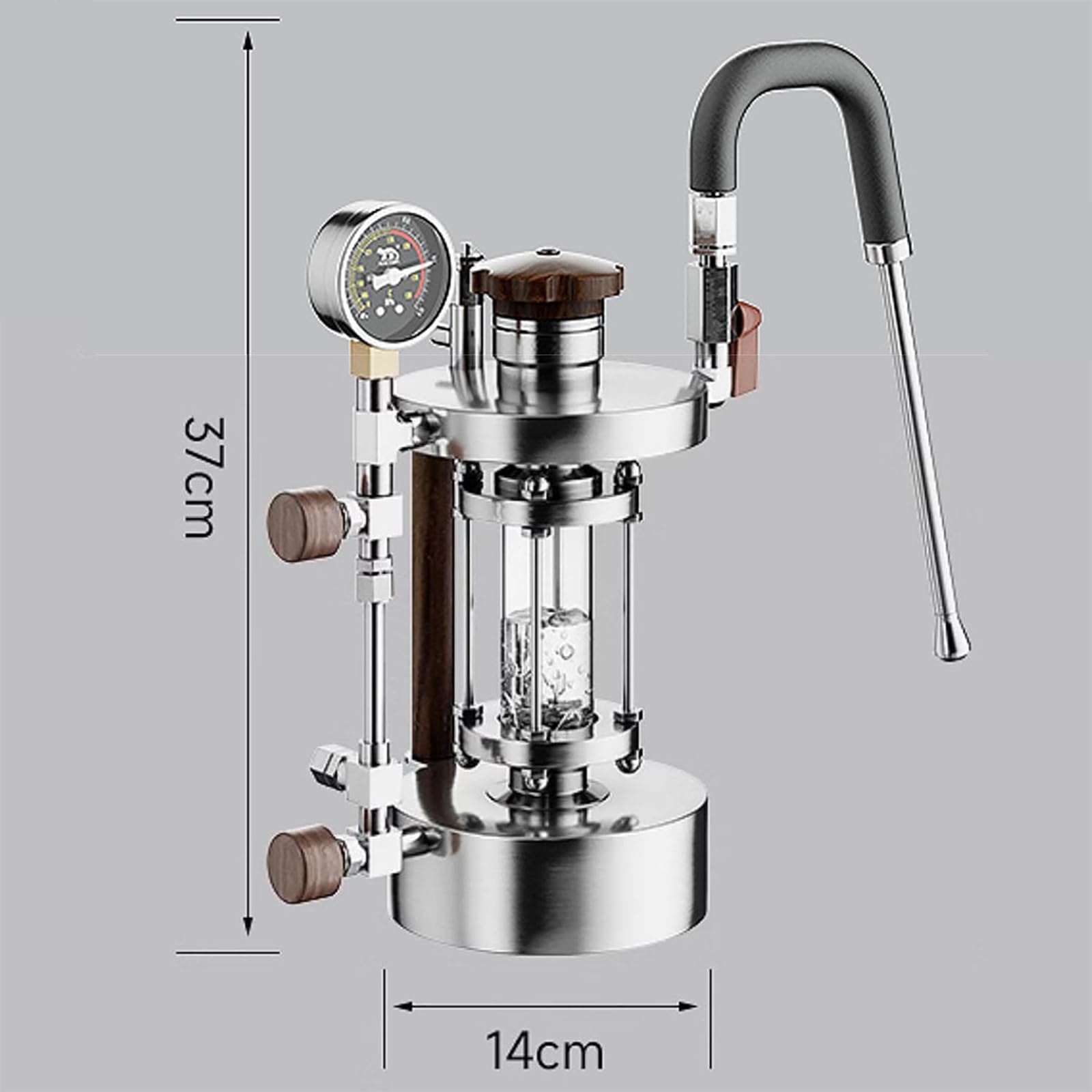 Espumador de leche portátil y vaporizador, máquina de espuma de mano, manguera ajustable, capacidad de 700 ml, presión de funcionamiento de 1 a 2,5 bar, calefacción dual para el hogar y camping