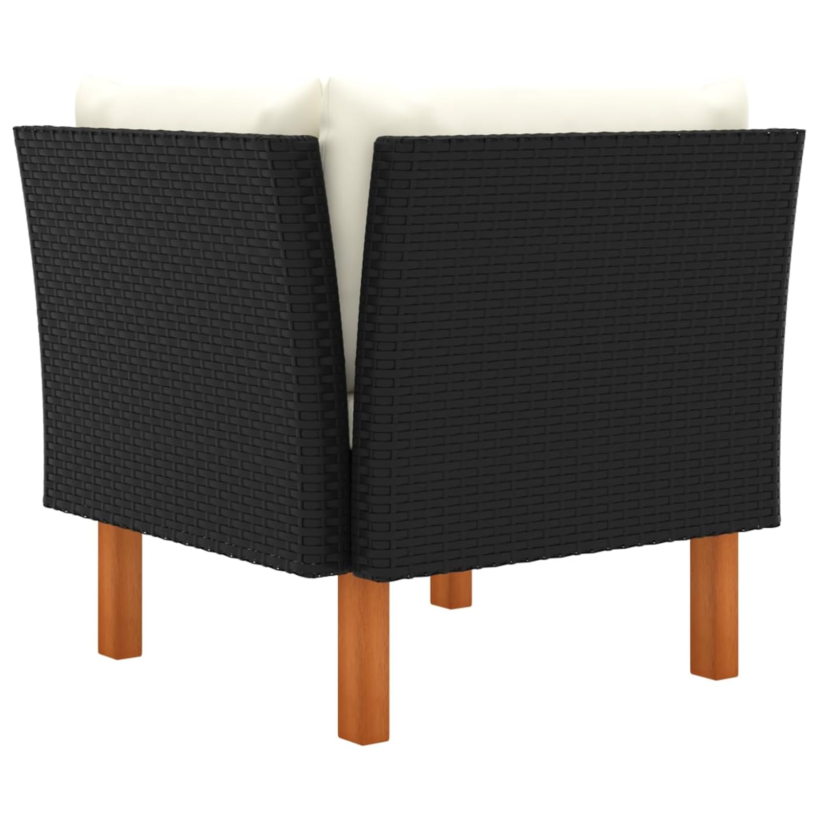 3-TLG. Garten-Lounge-Set Poly Rattan und Eukalyptus Massivholz Tisch- und Stuhlsets, Gartenmöbel 315766