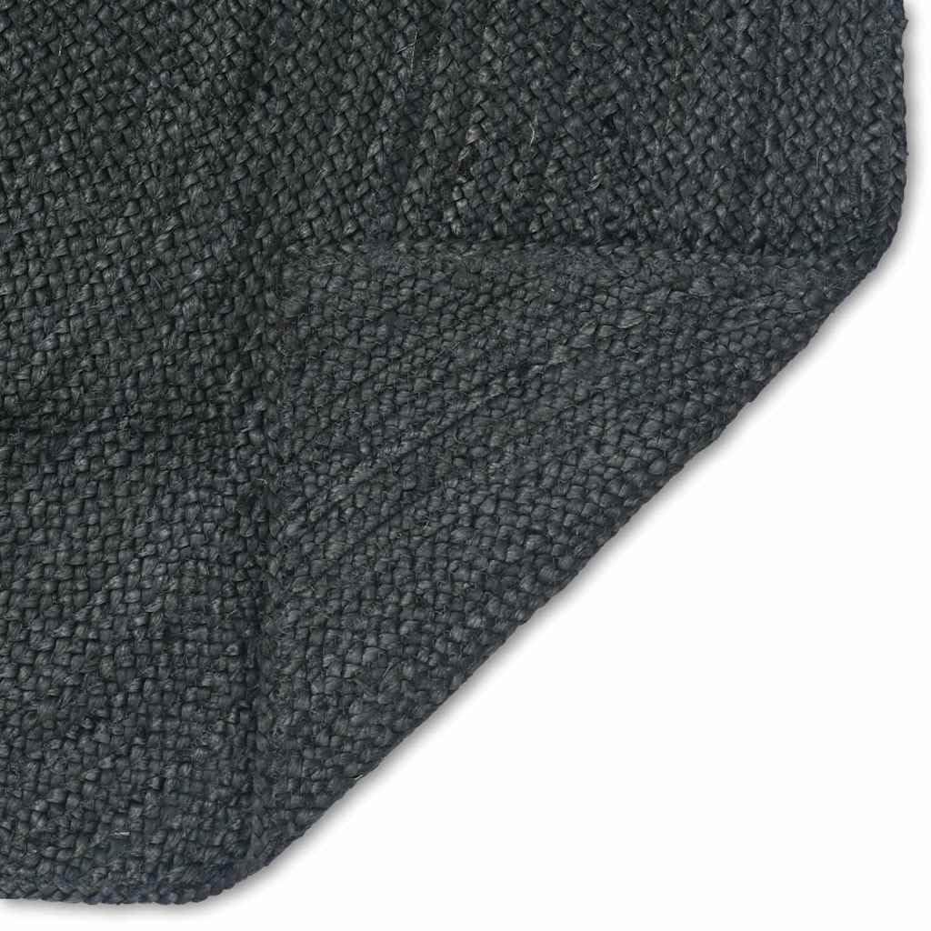 Tapis de Surface Gris foncé en Jute 200 x 290 cm Fait Main pour Salon Chambre Bureau Couloir intérieur, Texture Naturelle, déco Moderne, Usage Quotidien