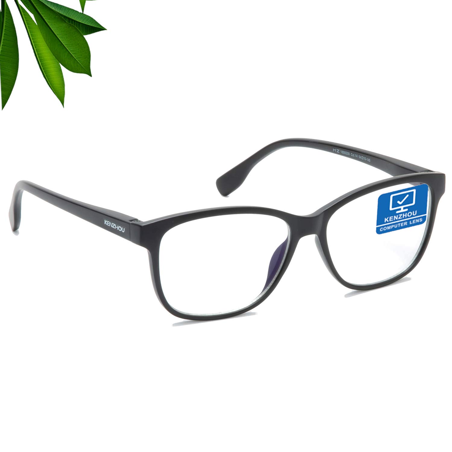 K KENZHOUBlue Light Gaming Gl 1 Pack-Blue Light Gl, Computer Gl Anti Glare Eyestrain Unisex/Men/Women with Spring Hinges UV Protection(Matte Black)