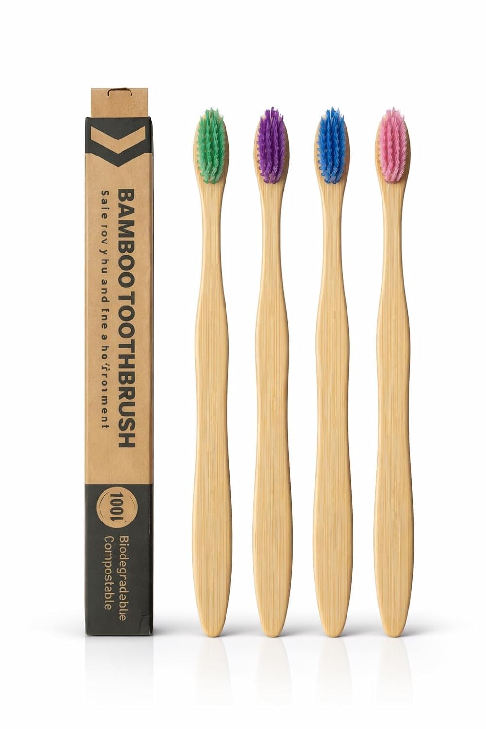 Pure Live Natural Bamboo Toothbrush Set – Eco-Friendly Soft Bristle Brushes for Adults & Kids | Biodegradable Oral Care (Pack of 4)-image-43