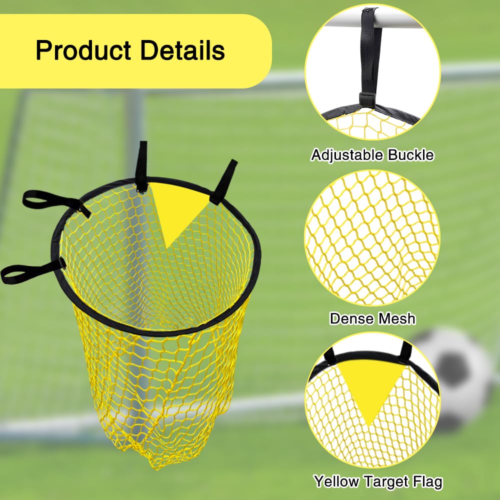 2 Reti Da Calcio Per Porte 45x60 Cm – Bersaglio Di Tiro Con Telaio In Nylon, Cinghie Regolabili, Pieghevoli