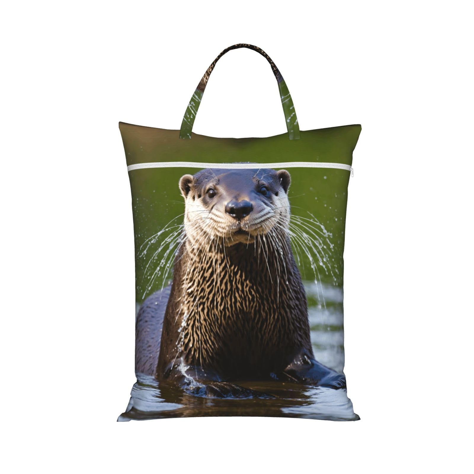 Pphgut 1 Pc Animal Cute Brown Otters Print Travel Laundry Bag Portable Dirt Clothes Bags Daily Hiking Camping Vacation