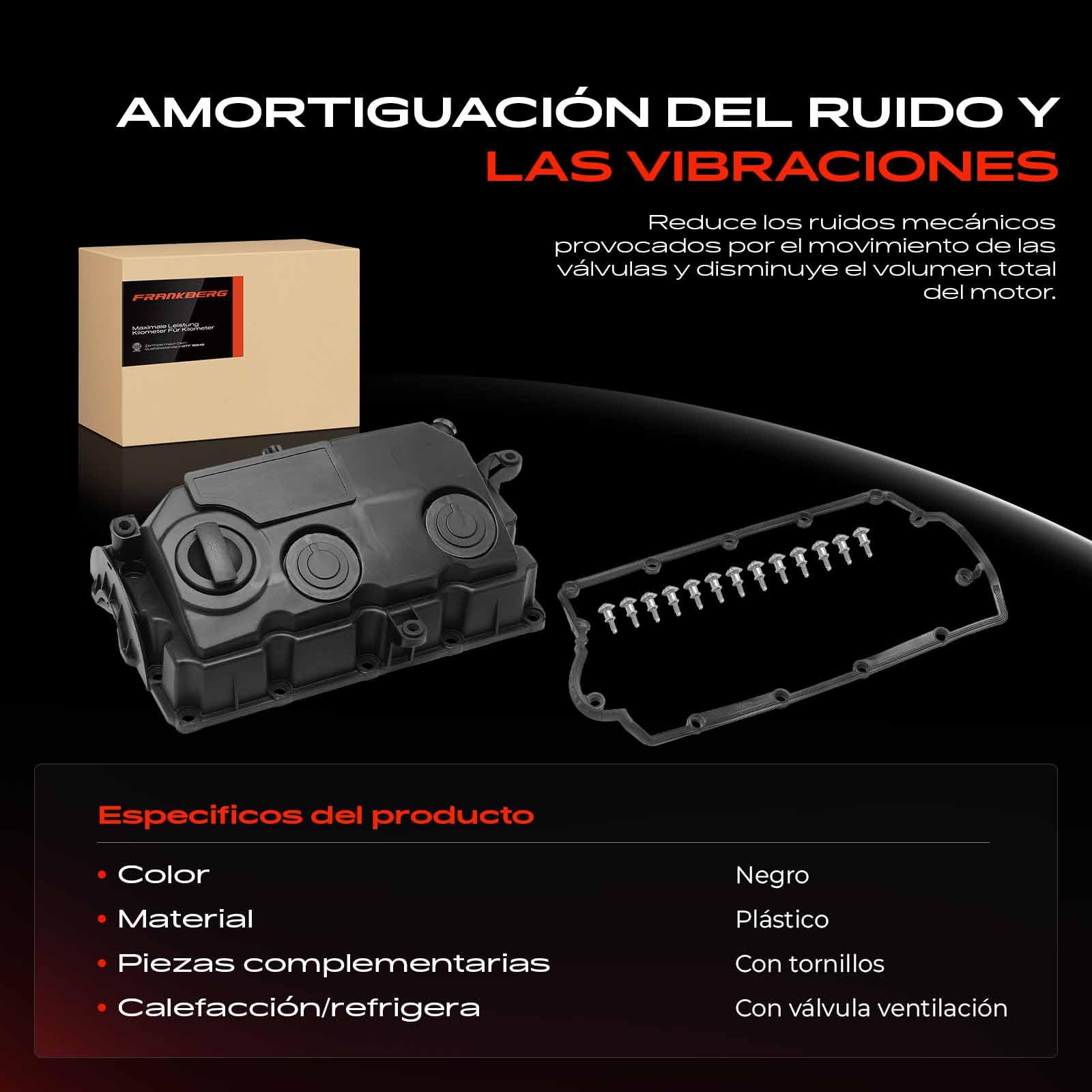 Frankberg Tapa de culata tapa de válvulas junta de la tapa de válvulas | con tornillo ASA; 03G103469G; Compatible con: Polo 9A 9N, Altea XL 5P5 5P8, Habitación 5J7, T.o.u.r.a.n 1T1 1T2
