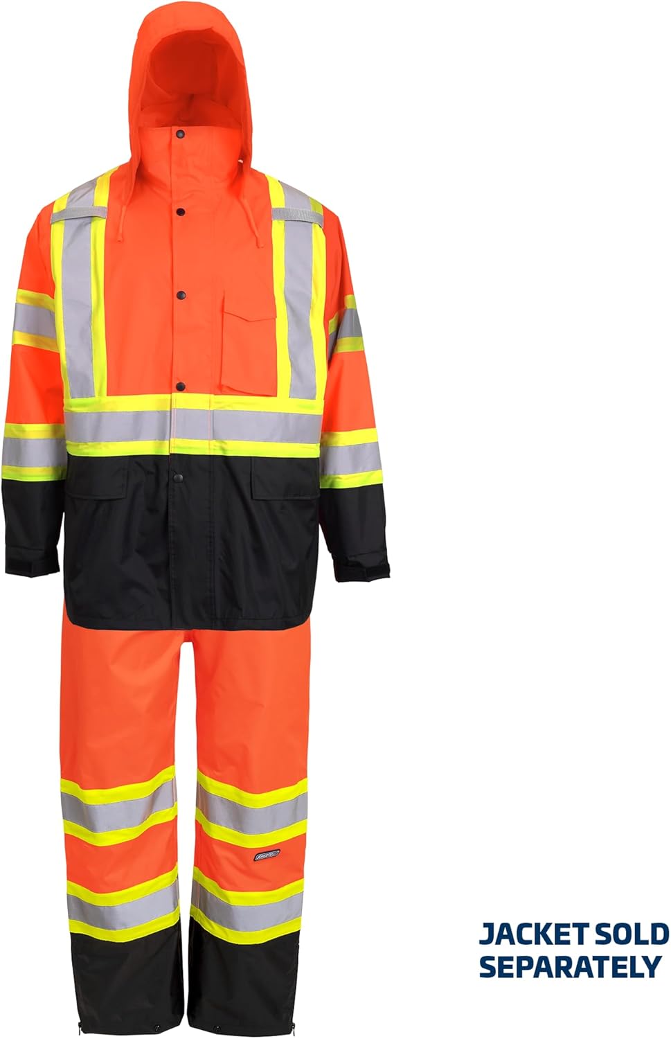 JORESTECH Ultimate All-Weather Safety Orange Raincoat Kit: ANSI Compliant Safety Work Raincoat and Pants, Waterproof - Image 2