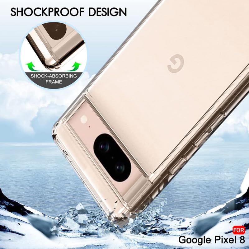 Image of Case Creation New Google Pixel 8A Premium Imported 0.3mm Crystal Clear Totu Silicone Transparent Flexible Soft Corner Protection with TPU Slim Back Case Color Cover for Google Pixel 8A