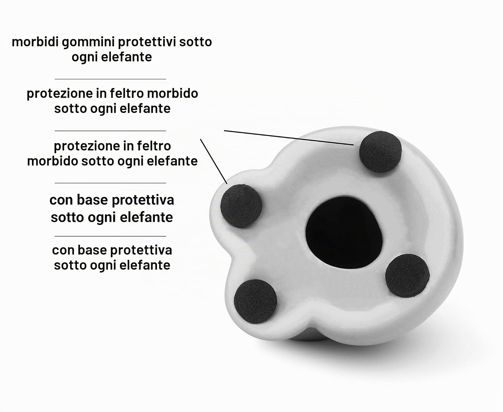 FeinKnick Coppia armoniosa di elefanti in ceramica in bianco e nero - Scultura moderna, coppia di due singoli elefanti - Statuetta decorativa alta 26 cm - Elefante come perfetta idea regalo