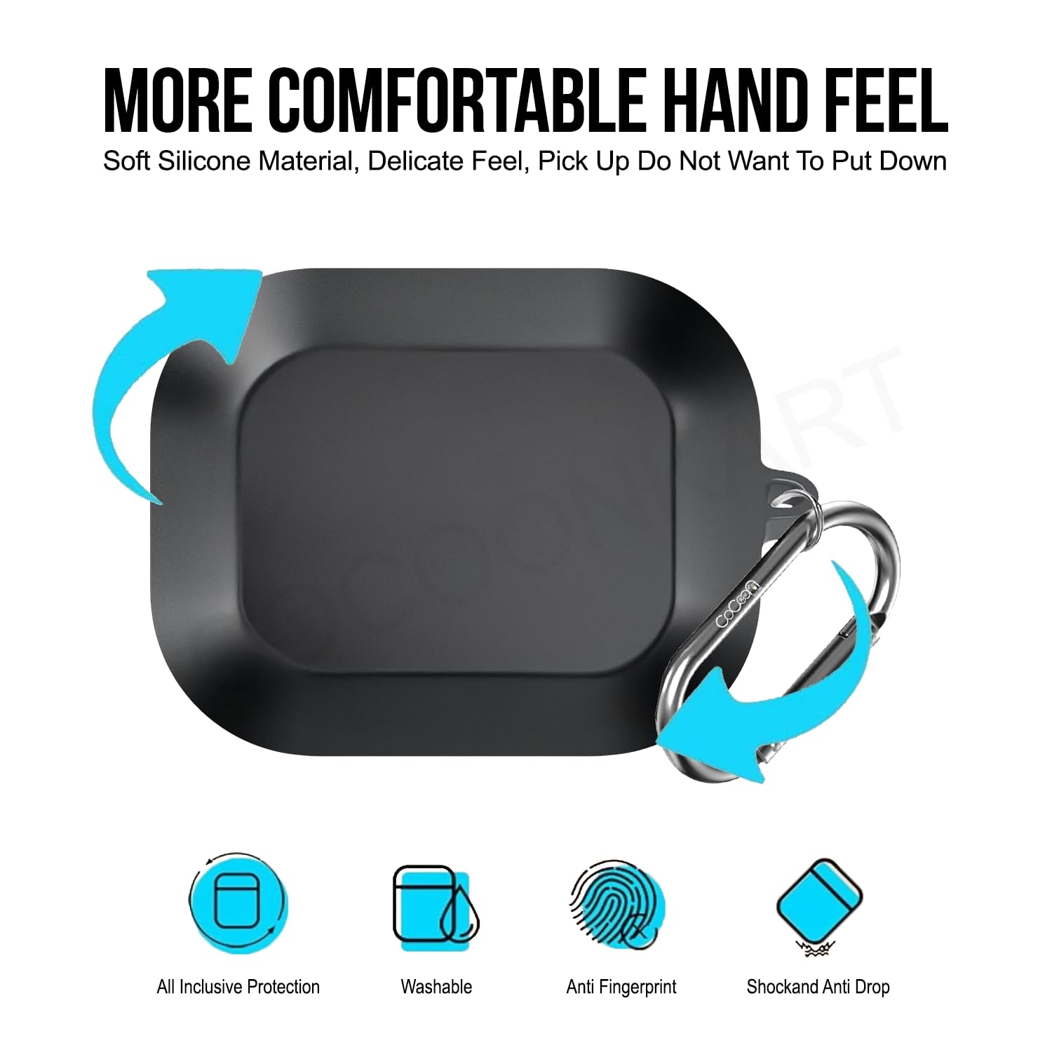 Soft Silicone Case Cover Compatible for Realme Buds Air 8 (Black) — Amazon image 6