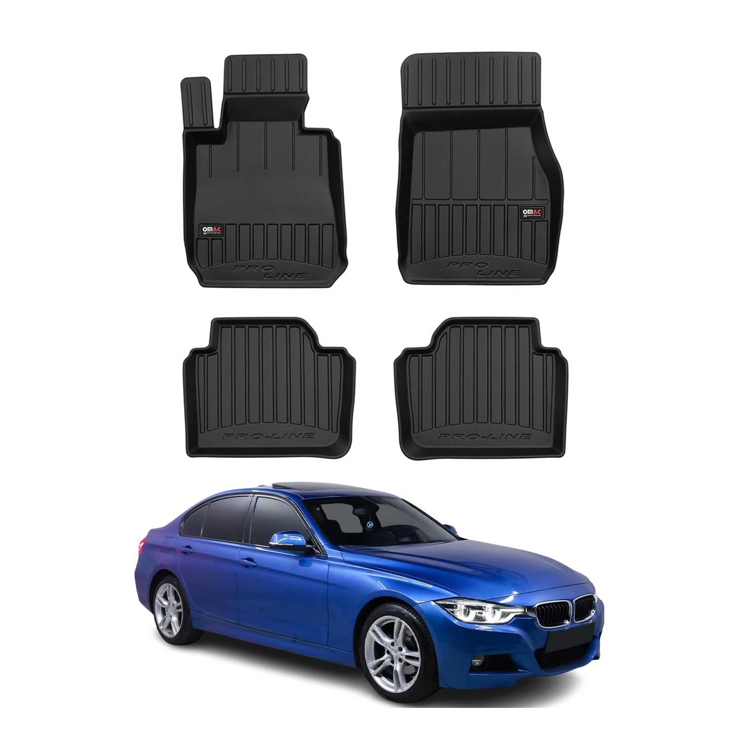 Tapis de Sol 3D TPE Premium Compatible avec BMW Série 3 F31 Touring 2011-2022 | Revêtement de Sol pour Voiture - Intérieur antidérapant - Bords Hauts - Noir