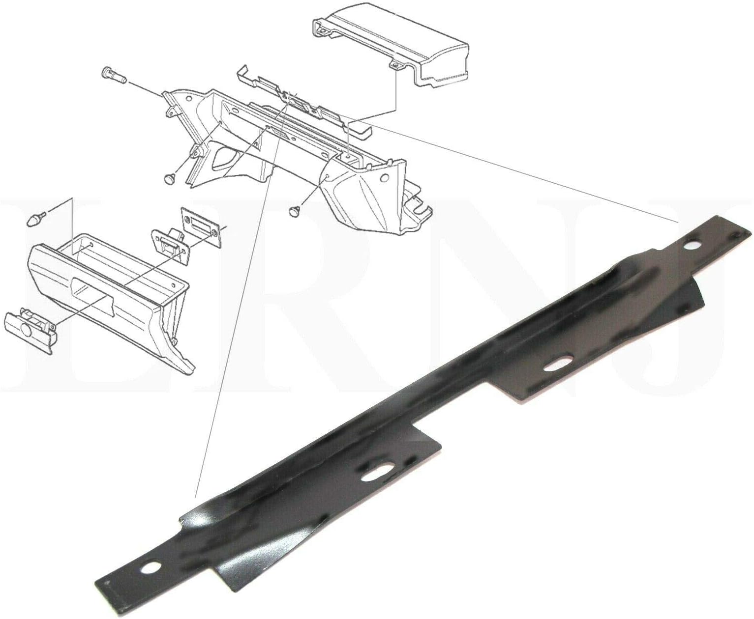 LRNJ GLOVE BOX REINFORCEMENT BLACK ANODIZED STEEL BRACKET PLATE ELIMINATES THE SAGGING GLOVE BOX COMPATIBLE WITH BMW Z3 MODEL Z SERIES S52 S54 M52 M54 M44 1996-2002 LRNJ51458397597 / 51458397597