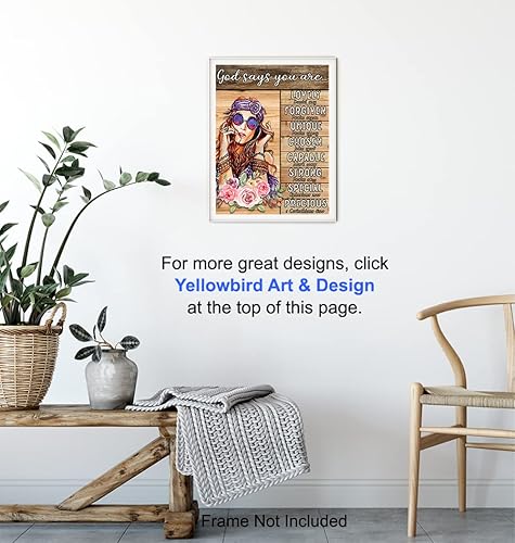 Miniatura 5 de Positive Affirmations Bible Verses Decor - Boho Hippie Wall Art - Religious Christian Scripture Encouragement Gifts for Women, Girls, Teens Bedroom