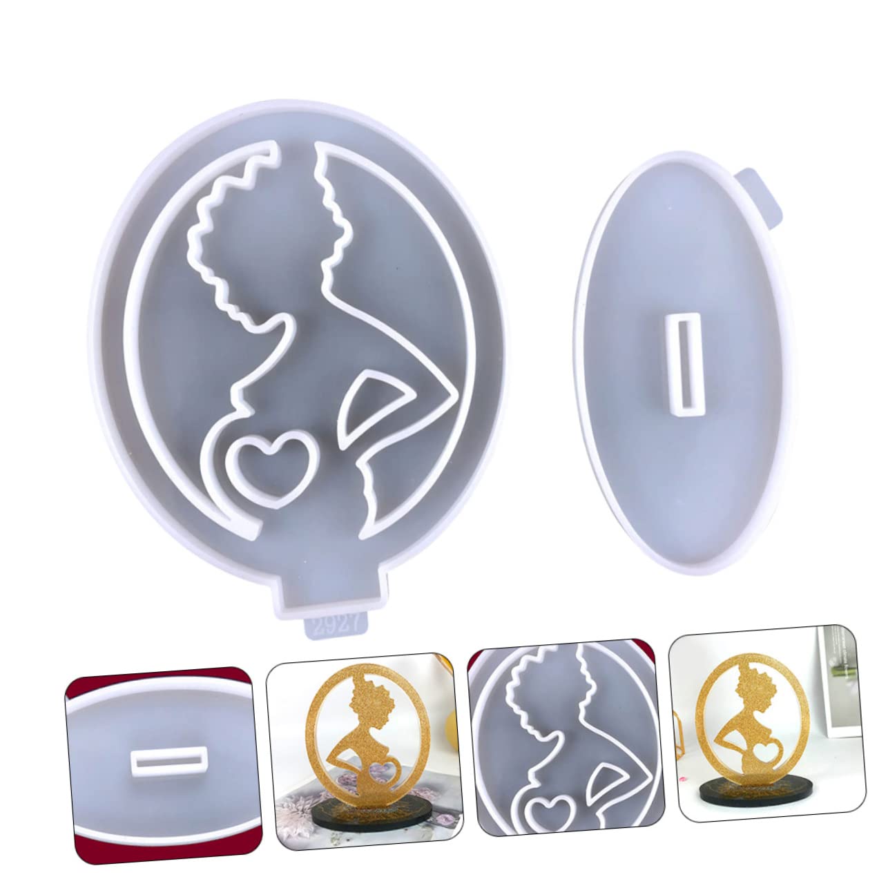Abaodam 5juegos Molde De Silicona Para Adornos De Époxy Moldes Para Decoración Del Día Madre Incluye Base y Diseño De Corazón Para Manualidades